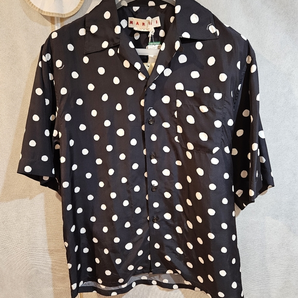 MARNI Oversized Polka-Dot Short Sleeves Shirt - UNISEX - Picture 3 of 8